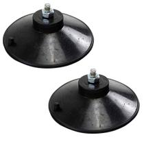 2 Ventosa de 90mm (9 cm) Em PVC Preto Com Parafuso e Porca