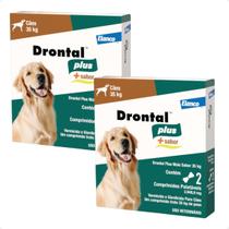 2 Vermífugo Drontal Plus 2 Comprimidos Para Cães Até 35kg