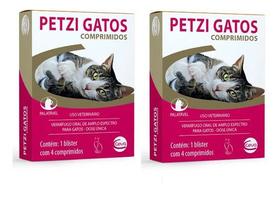 2 Vermifugo Petzi Gatos Caixa 4 Comprimidos Envio Imediato