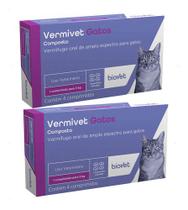 2 Vermivet 300 Mg Biovet Vermífugo Para Gatos 4 Comprimidos