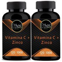 2 Vitamina C com Zinco 1000mg - 240 Cápsulas - ETHOS NUTRITION