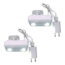 2 x Bloco autonomo Luz Emergência 2 faróis 6W 450lm bivolt