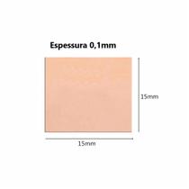 2 X Chapas de Cobre-Dissipador de Calor P/ Chipset Gpu Cpu -Tamanho 15mm X 15mm- de 0,1 mm até 0,8mm
