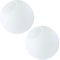 2 X Globos Vidro 12Cm Esfera Bola Jabuticaba Branco Fosco