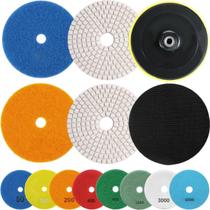 2 X Lixas 4 Pol. 100mm Diamantada + 1 Disco Prato Suporte Grão Polir Lixadeira Granito Mármore KaQi 2 X Lixas 4 Pol. 100mm Diamantada + 1 Disco Prato Suporte Grão Polir Lixadeira Granito Mármore KaQi