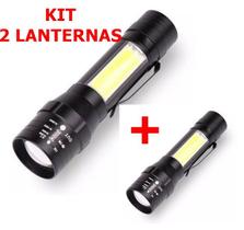 2 X Mini Lanterna Usb Recarregavel Super Zoom De Bolso