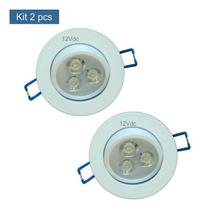 2 X Spot Led De Embutir Teto 12v 3w P/ Luz De Emergência 2 X Spot Led De Embutir Teto 12v 3w P/ Luz De Emergência