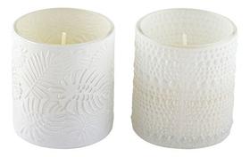 2 X Velas Aromatizada Decorativa Copo Vidro Branco Perfumada 2 X Velas Aromatizada Decorativa Copo Vidro Branco Perfumada