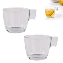 2 Xícaras de Vidro 268ml Caneca Café Chá Casual Cristar