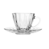 2 Xícaras para Café Lyor Radial de Cristal com Pires 90ml 2 Xícaras para Café Lyor Radial de Cristal com Pires 90ml