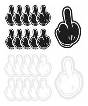 20 Adesivo Dedo Do Meio Mickey Preto /branco Wb 526 Wb 525