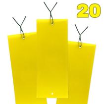 20 Armadilha Amarela Adesiva 25x10 Yellow Trap Pró Armadilhas de Controle de Pragas