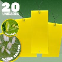 20 Armadilha Amarela Adesiva 25x10 Yellow Trap Pró Para Captura de Insetos