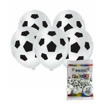 20 Balões Redondos 8 Polegadas Bola de Futebol Branco e Preto Piffer Festas 20 Balões Redondos 8 Polegadas Bola de Futebol Branco e Preto Piffer Festas