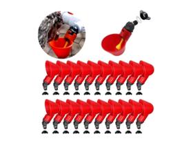 20 Bebedouro Automático completo Copo Aves Frangos Vermelho 20 Bebedouro Automático completo Copo Aves Frangos Vermelho