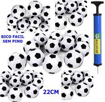 20 Bolas Dente Leite Vinil Futebol Festa 22cm (Vazias) Leve