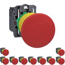 20 Botão Comando 22mm Com Trava Puxa Vermelho - Schneider