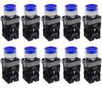 20 Botões De Impulsão Azul Iluminado 1na+1nf 24v Metaltex 20 Botões De Impulsão Azul Iluminado 1na+1nf 24v Metaltex