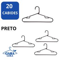 20 Cabides adulto Tintureiro cavado Luxo Executivo Reforçado Organizar Roupas Closet -PRETO