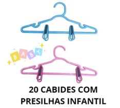 20 CABIDES COM PRESILHAS INFANTIL rosa ou azul (CONHECIDO COMO CABIDE SAIA)