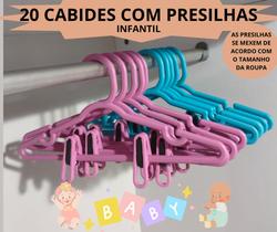 20 CABIDES COM PRESILHAS INFANTIL rosa ou azul (CONHECIDO COMO CABIDE SAIA)