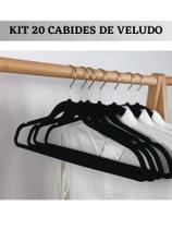 20 Cabides De Veludo Kit Para Calças Blusas Multiuso Portátil Calceiro Aveludado Organização Armário