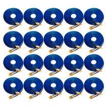 20 Cabos RCA Luxo 5 Metros 5 mm espessura Plug Banhado a Ouro Dupla Blindagem