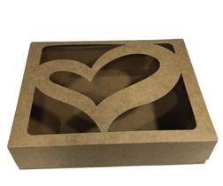 20 Caixas Coração Para 16 Brigadeiro Visor Bombom Trufas