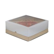 20 Caixas Kraft Para Presente/Torta Abertura Lateral Com Visor