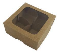 20 Caixas P/4 Doces/bombom/brigadeiro Visor+forminhas