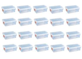 20 Caixas Plásticas C/ Tampa Organizadora Multi Uso 5 Litros