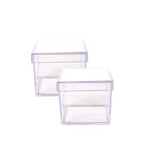 20 caixinhas acrílicas 4x4cm transp. c/tampa oldani