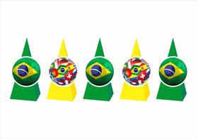 20 Caixinhas CONE para doces Copa do Mundo Brasil