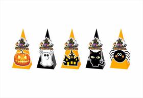 20 Caixinhas CONE para doces Halloween Menino