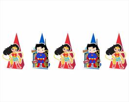 20 Caixinhas CONE para doces Mulher Maravilha e Superman Baby