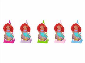 20 Caixinhas CONE para doces Pequena Sereia Ariel Morena