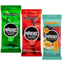 20 Camisinha Preservativo Prudence Hortela Morango Sabores