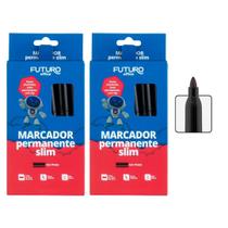 20 Caneta Marcador Permanente Traço Slim Fino Multiuso Varias Cores