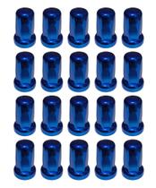 20 Capa de Porca Belga Azul Metalizada Roda 27mm