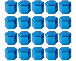 20 Capa De Porca Mini Hungara Azul Metalizada Caminhão 32/33mm