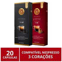 20 Cápsulas para Nespresso, 3 Corações, Café