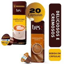 20 Capsulas Tres Corações Cappuccino Havanna+Choco Caramello - Tres Coracoes