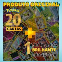 20 Cartas Pokémon + 01 Brilhante Copag Original