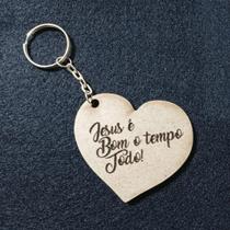 20 Chaveiro de coração Gratidão Jesus Salva Amor Jesus é Bom MDF Lembrancinha Completo