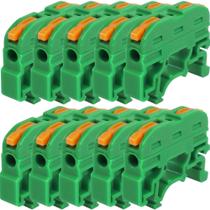 20 Conector Emenda Verde Tipo Alavanca 1 Polo Inline Para Trilho Din 32a 20 Conector Emenda Verde Tipo Alavanca 1 Polo Inline Para Trilho Din 32a