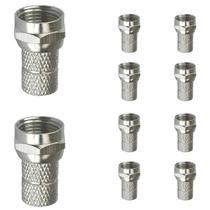 20 Conector F Coaxial Macho RG6 Crimpar Foxlux Rosqueável