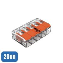 20 Conectores Automático 221-615 Até 6,0MM 5 Polos 41A - Wago