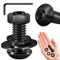 (20 conjuntos) Parafusos de tampa de soquete de 3/8-16 parafusos x 1 botão, porcas e parafusos de aço inoxidável de óxido preto 304, kit de sortimento de parafusos, porcas e parafusos Allen 18-8, chave hexagonal da Mywish