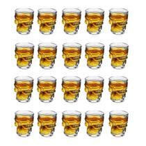 20 copo vidro dose shot caveira 50ml cachaça tequila grosso