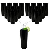 20 Copos Long Drink Preto 360ml Casamento Descartável Festas 20 Copos Long Drink Preto 360ml Casamento Descartável Festas